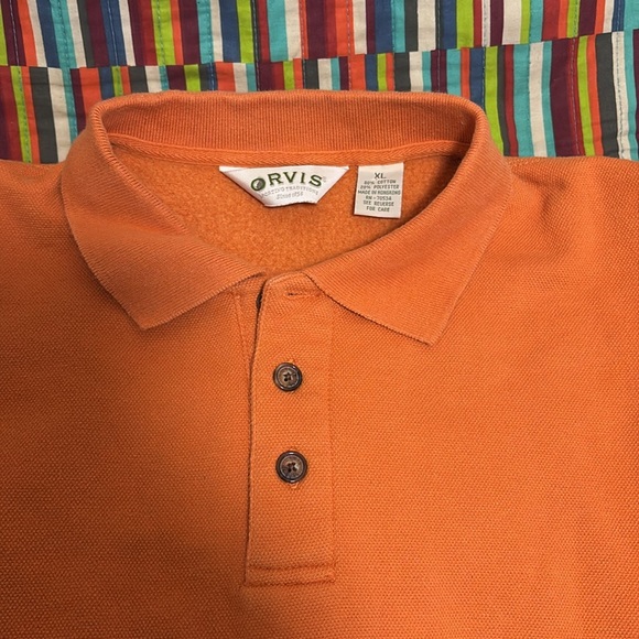 Sale Orvis  long sleeve three-quarter button size XL orange fast shipping - Picture 3 of 13